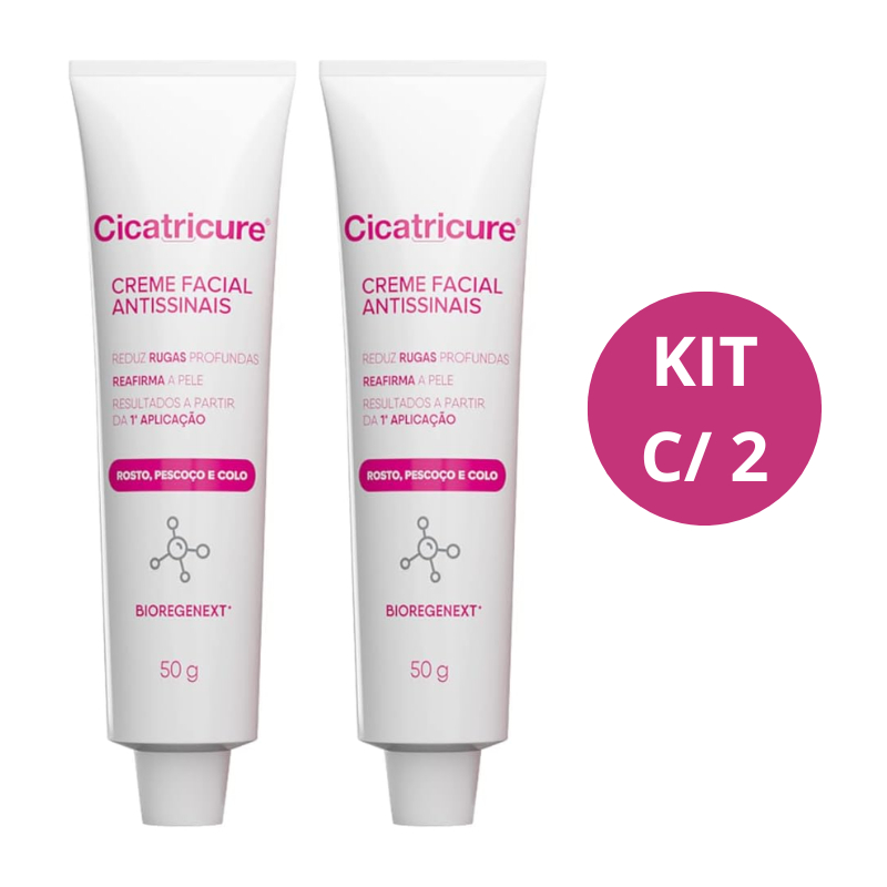 Kit C/2 Creme Facial Antissinais BioRegenext Cicatricure 50g Cada em Oferta na Shopee