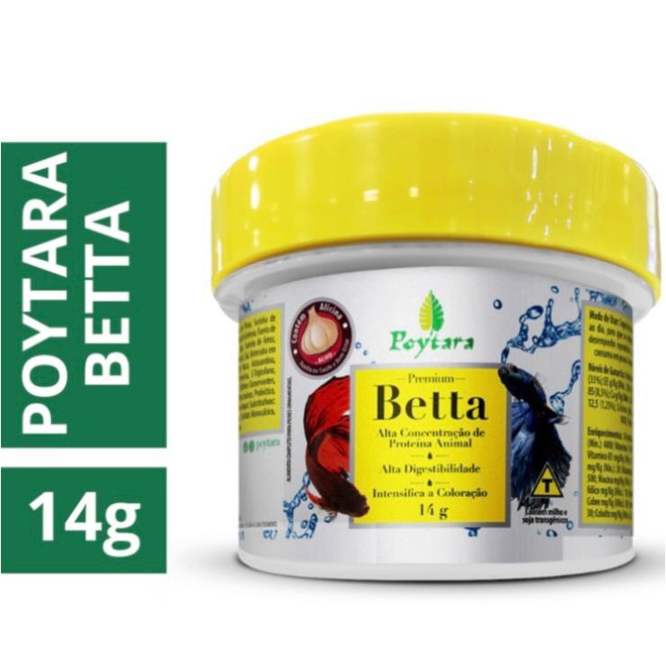 Raçao Poyrara Para Peixe Beta Poytara Betta 14g Premium