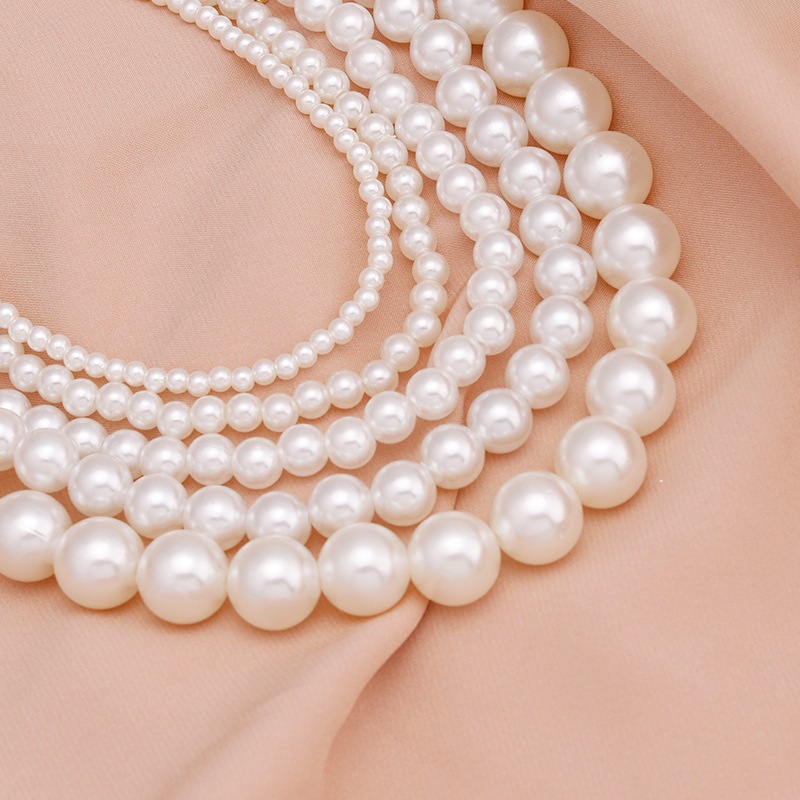 6un Colar de Pérolas Chocker branco Unissex Gargantilha de Pérolas Preto Atacado Revenda lote