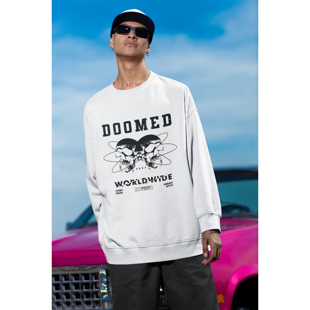 Moletom Careca ``Doomed´´ Unissex Blusa de Frio Feminina Masculina- oversized stretwear