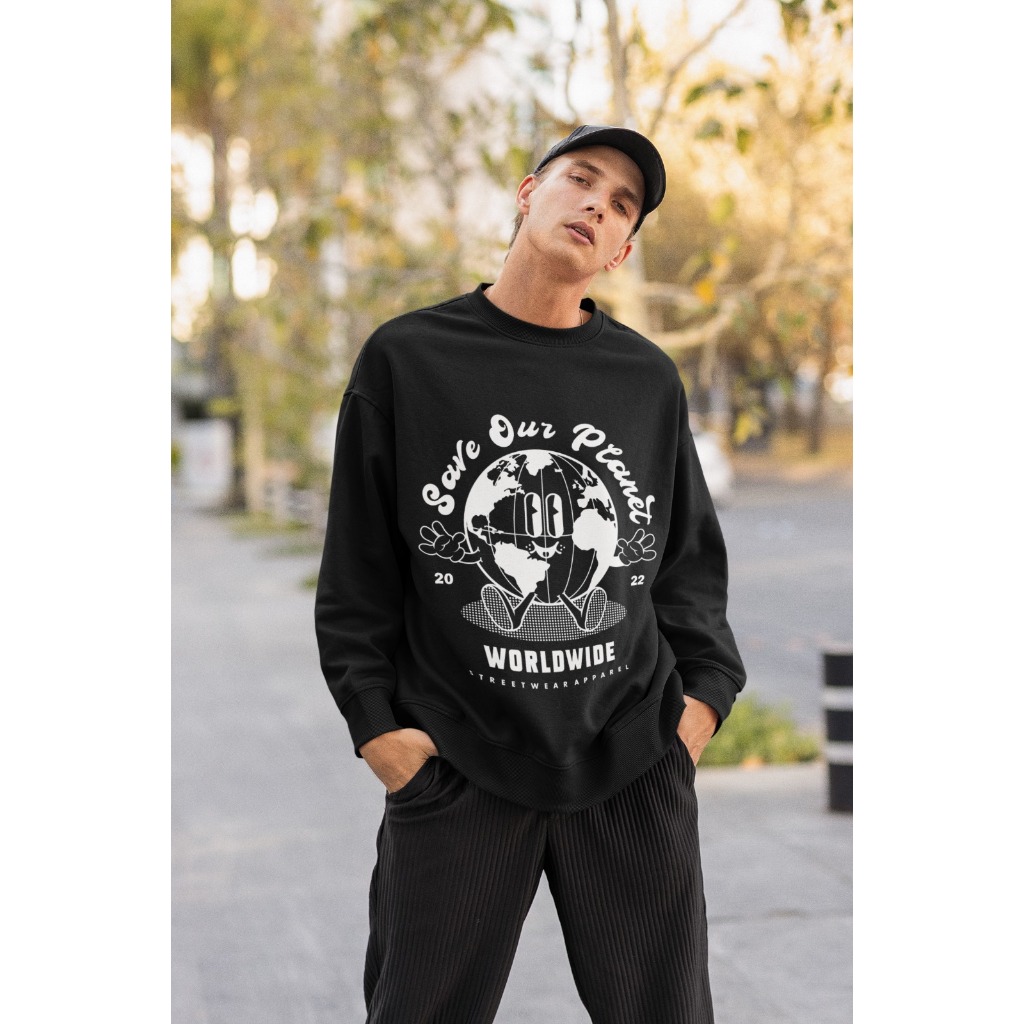 Moletom Careca ``Save Our Planet´´ Unissex Blusa de Frio Feminina Masculina- oversized stretwear