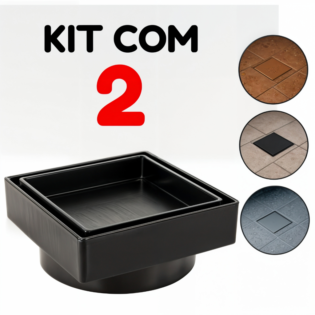Kit 2 Ralos Oculto 10x10 Invisível Inteligente Piso / Porcelanato em Oferta na Shopee