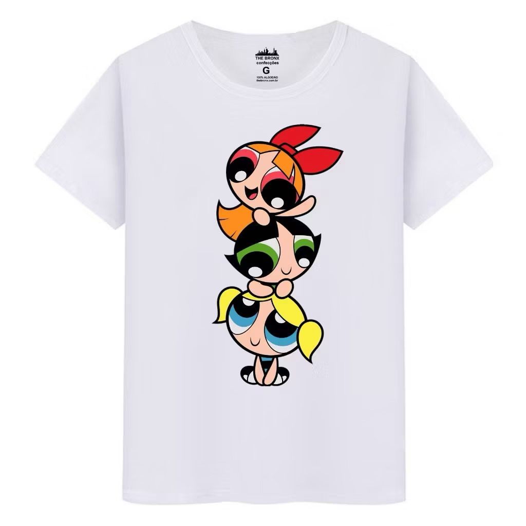Camiseta Unissex 100% Algodão Personagem Meninas Super Poderosas Linha Premium