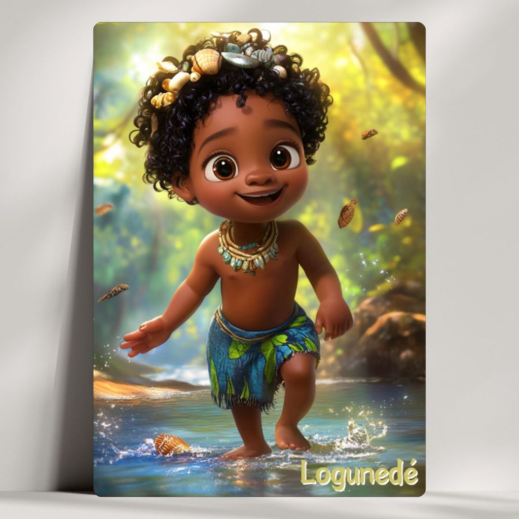 Quadro Decorativo Orixá Logunedé - Umbanda Candomblé Oxalá - Coleção Baby