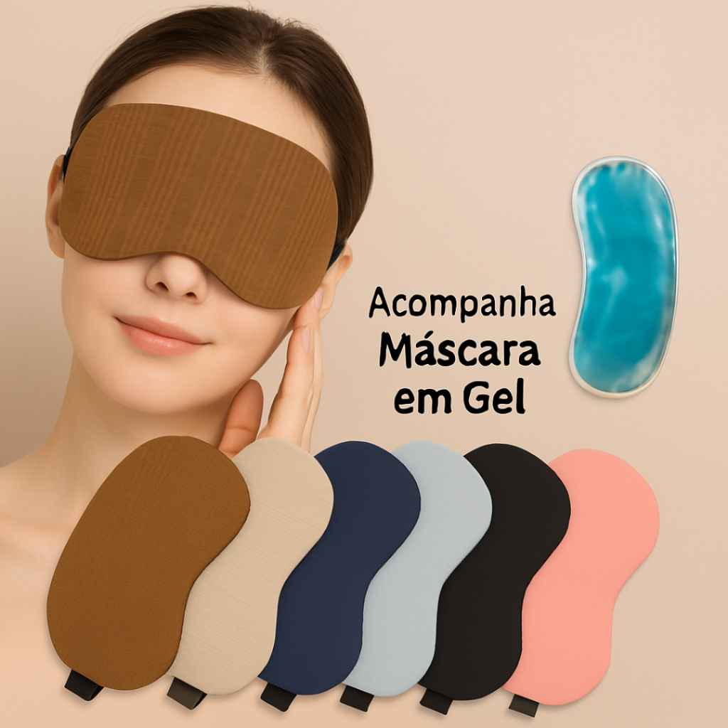 Máscara de Olhos Tapa Olho Descanso Bolsa Gel para Dormir Confortável Termica Algodão Seda Sortidas