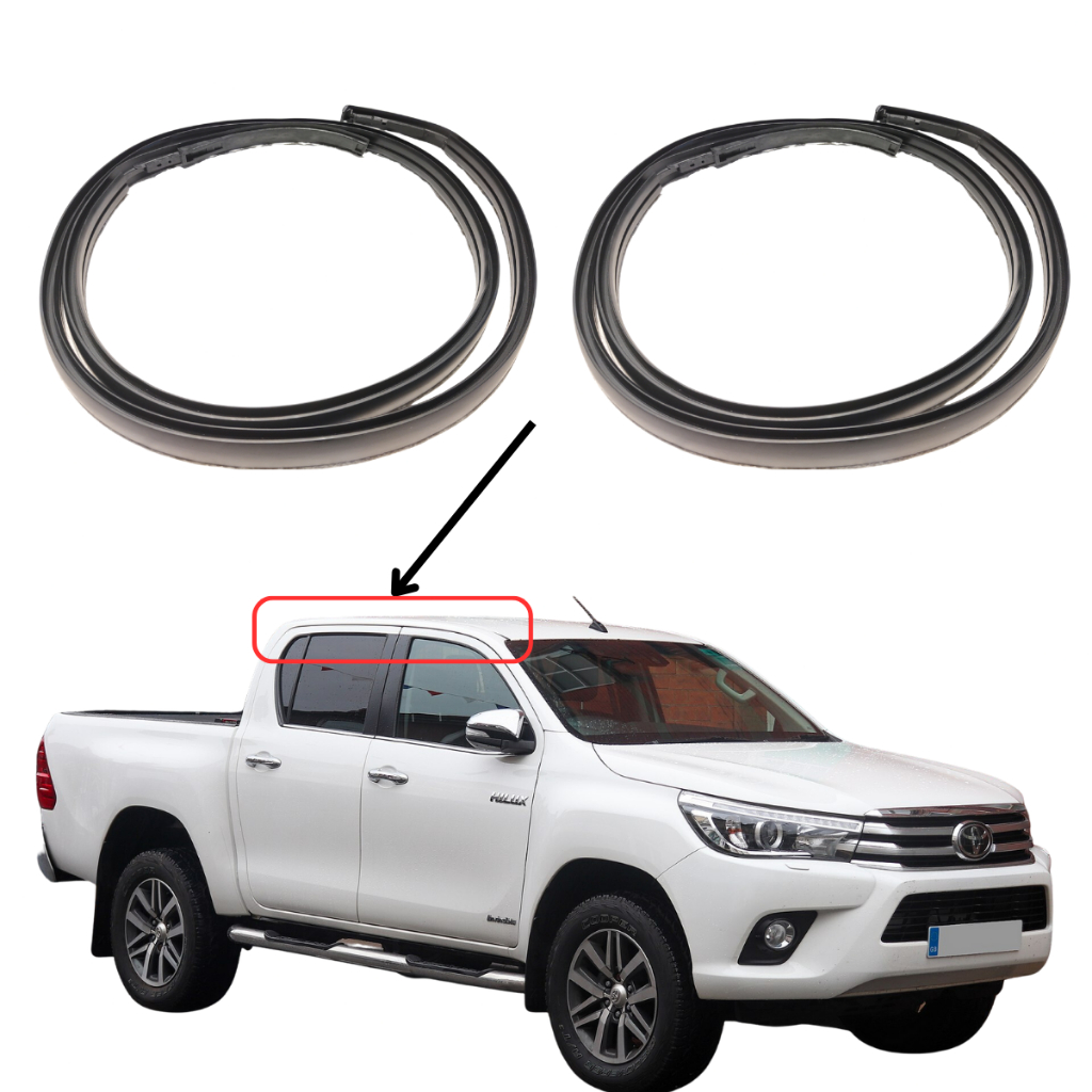 Par 2x Borracha Friso Vedação Proteção Guarnição Lateral Teto Toyota Hilux 2016 Até 2023