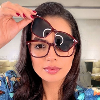 Óculos para grau feminino com clip on solar polarizado Promoção em Oferta na Shopee