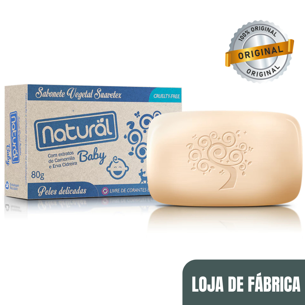 Kit 4 Sabonetes Para Bebê Orgânico Natural Sabonete Baby C/Extrato Camomila e Erva Cidreira