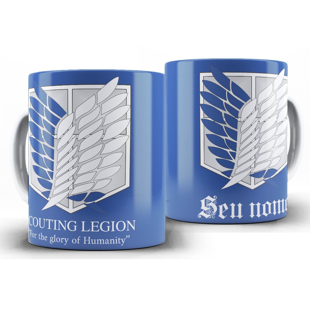 Caneca Shingeki No Kyojin Attack On Titans - Scouting Legion com seu nome em Oferta na Shopee