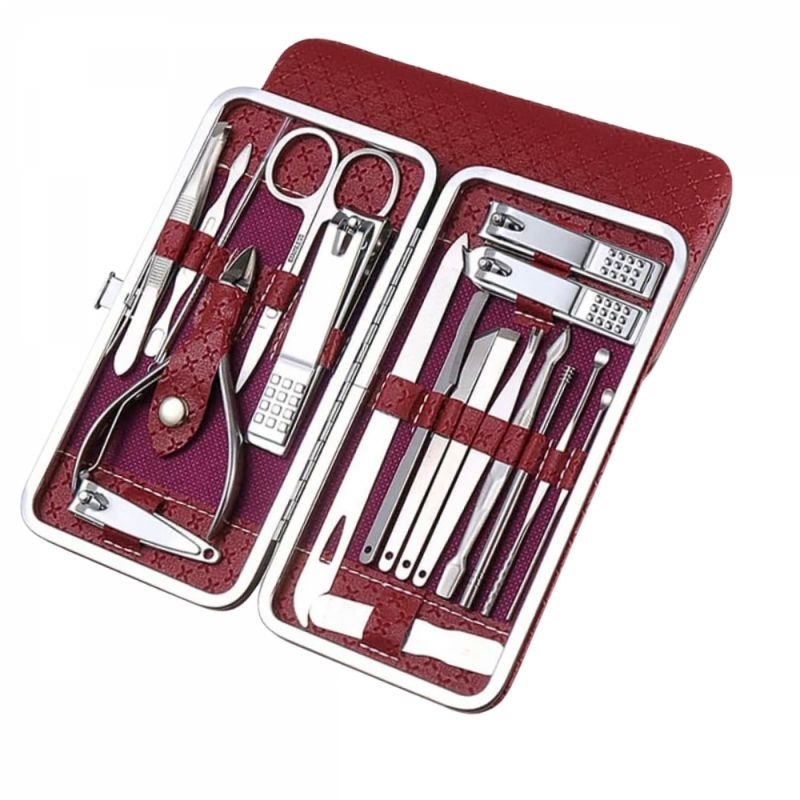 Kit Cortador de Unhas 19 em 1 Conjunto de Manicure Pedicure de Aço Inoxidável Eletromex EL-1555