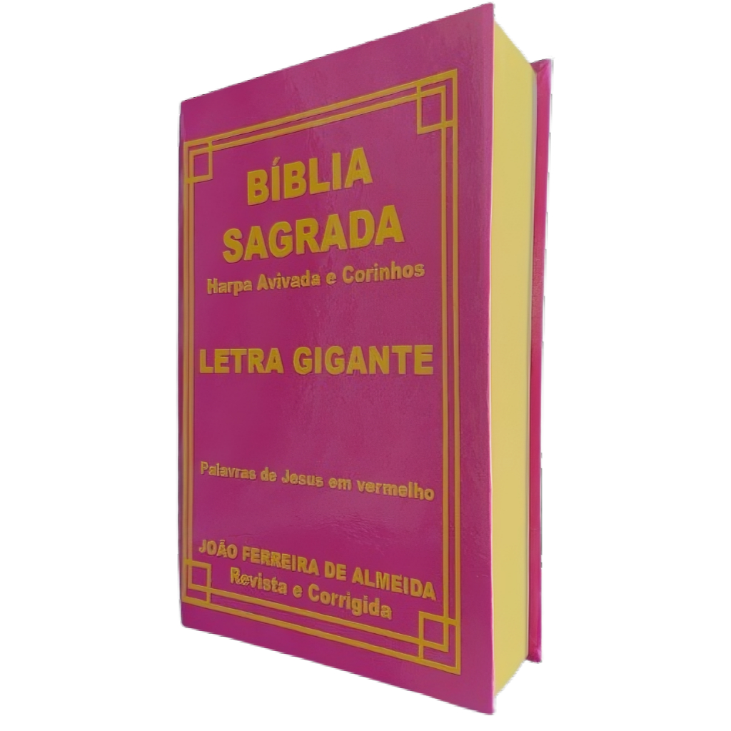 Biblia Sagrada  Feminina letra Gigante Capa Dura Luxo alto Brilho - Rosa - Com Harpa - Almeida Corrigida