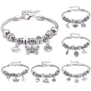 Kit 1- 3 Pulseira 】kit com 1ou 3 pc Pulseira Berloques Prata Estilo Feminina Presente moda/Modelo aleatório em Oferta na Shopee