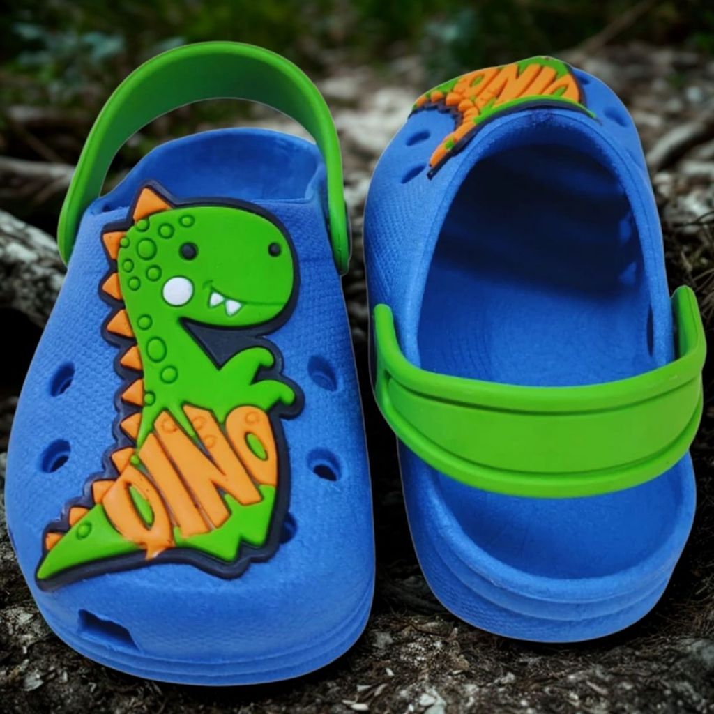 Babuche Infantil Dinossauro Menino Flexivel Anatomico Papete Sandalia Usa Como Chinelo