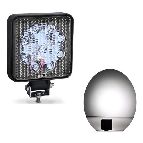 Farol Milha Led 27w 12v/24v Quadrado universal Off road 6000k Moto Carro em Oferta na Shopee