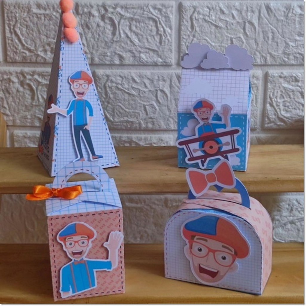Kit lembrancinhas Blippi personalizados papelaria personalizada Blippi festa aniversário caixinhas Blippi 40 Caixinhas