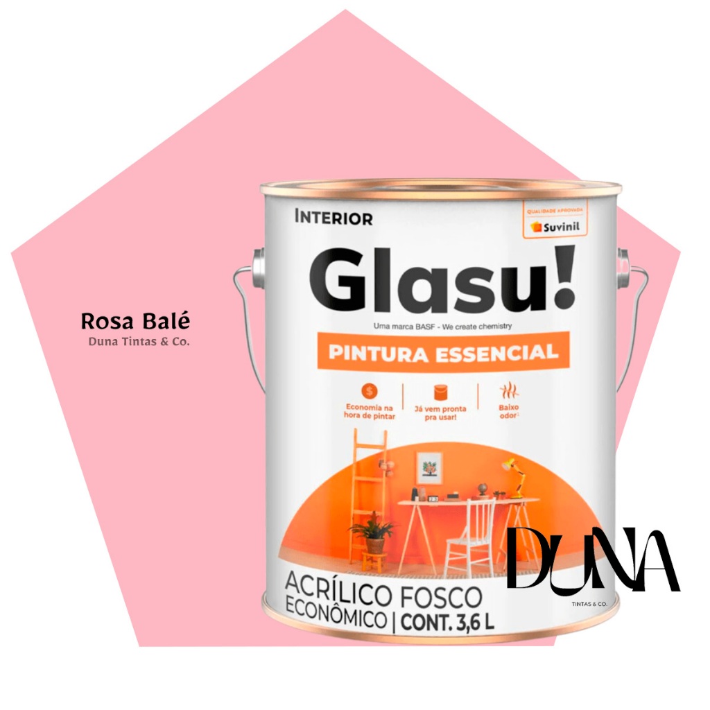 Tinta Glasu Suvinil Antimofo Econômica Rosa Balé 3,6L