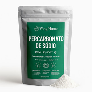 1kg Percarbonato de Sódio 100% Puro Clareador Multiuso tira manchas Roupas Brancas Colorid...