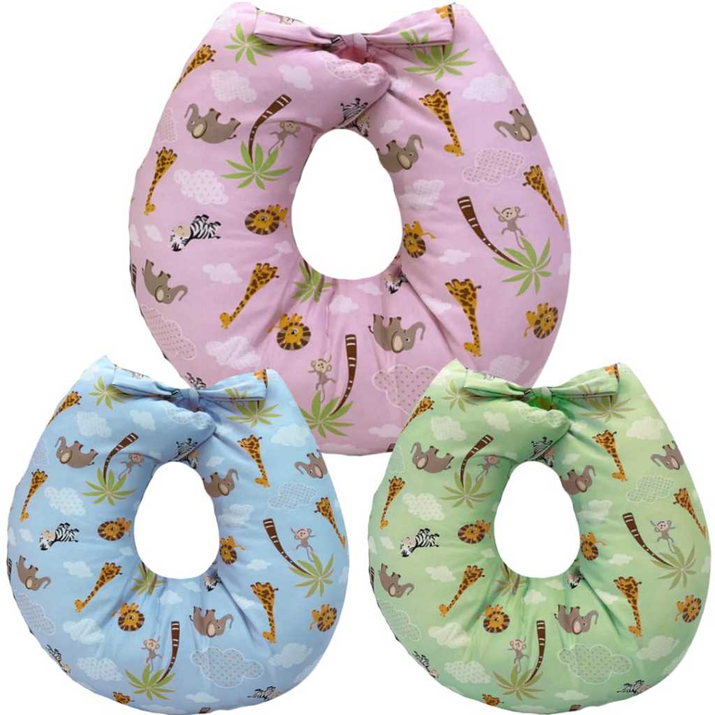 Almofada de Amamentação Com Laço Zíper Refil e Capa Removível enchimento de silicone macio