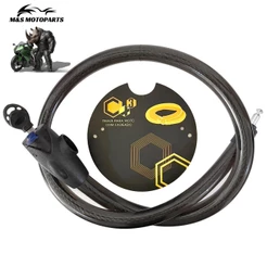 Trava Cabo De Aço Cadeado Segurança Bike Moto Com Chave Espiral Anti-Roubo 24MM X 1200 MM