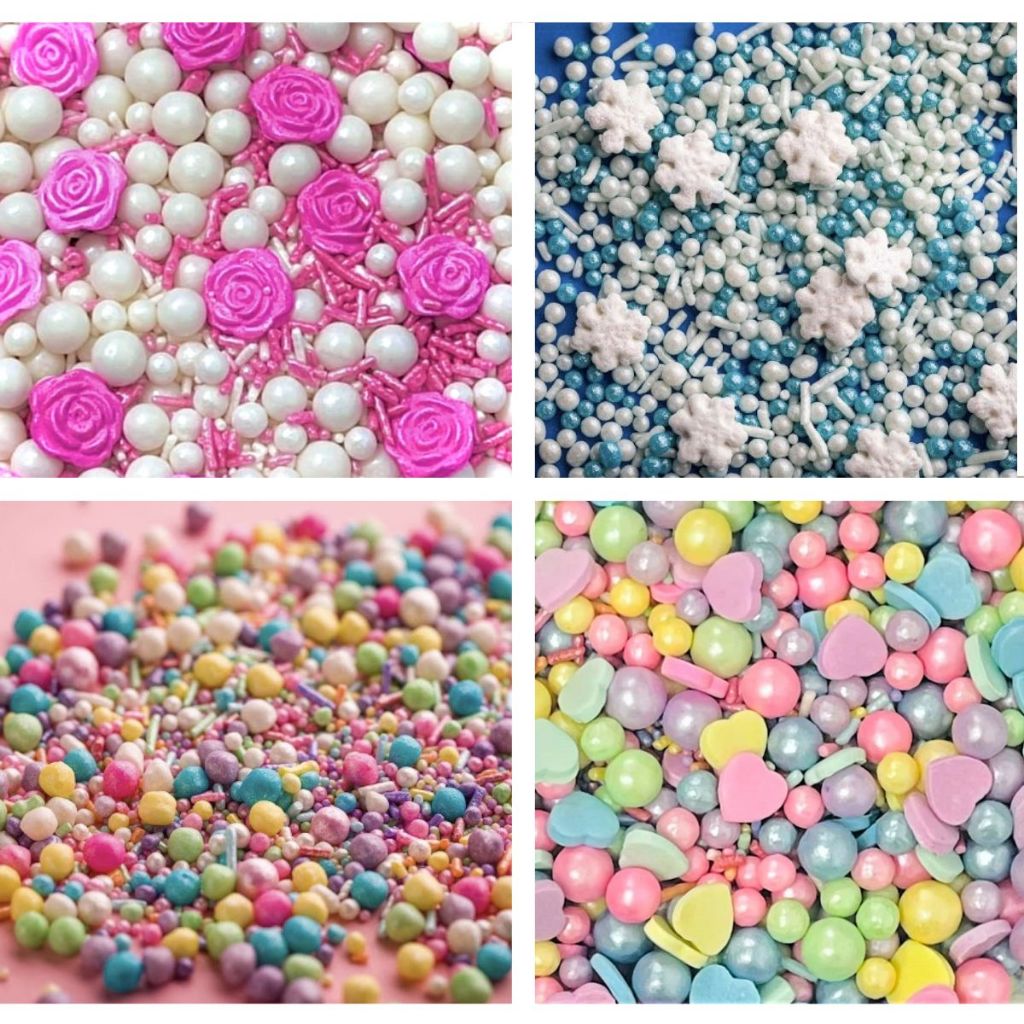 Confeitos de Açúcar Sprinkles 100% Comestíveis 50g e 100g Premium Diversas Opções em Oferta na Shopee