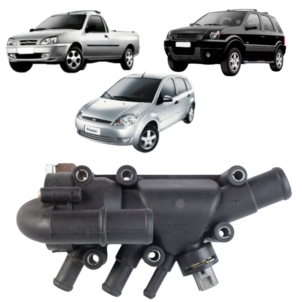 CARCAÇA C/ VÁLVULA TERMOSTÁTICA FORD FIESTA 1.0/1.6 2002/ ECOSPORT em Oferta na Shopee