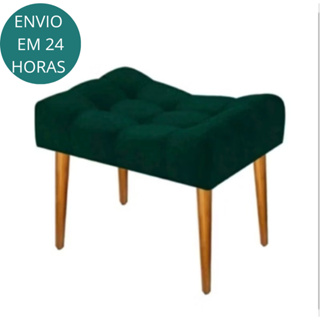 Puff Banqueta Requinte Verde Retangular Pés Palito em Oferta na Shopee