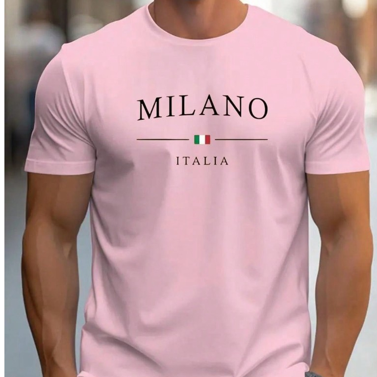 Camiseta Masculina Milano Blusa 100% Algodao Camiseta Malha Premium em Oferta na Shopee