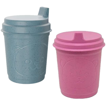 Copo de Bambu e PP Com Tampa Baby Bear 400ml - Lyor