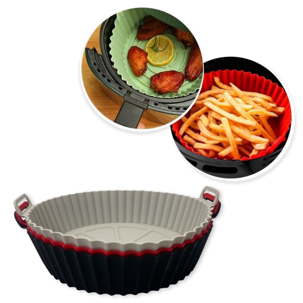 Forma Forro de Silicone para Air Frye e Micro-ondas com Alça - Ideal para Air Fryer 1,5 litros