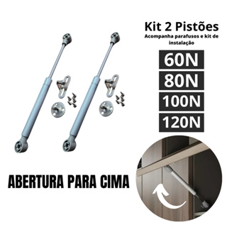 Kit 2 Pistão A Gas Força Normal Abre Para Cima Armário Porta Basculante Móveis Geral em Oferta na Shopee