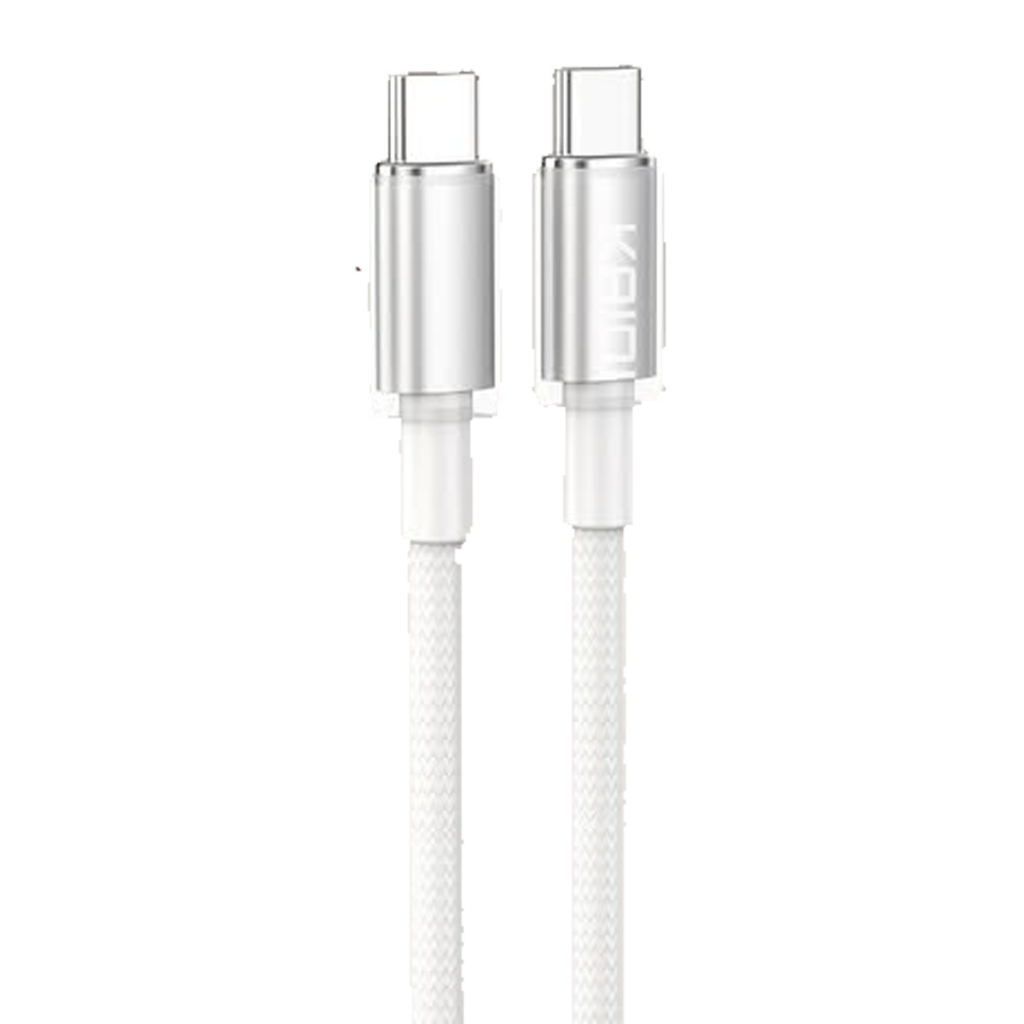 Cabo USB-C para Tipo-C Turbo 1 metro Carregamento Rápido e Transferência de Dados Cabo Resistente Branco