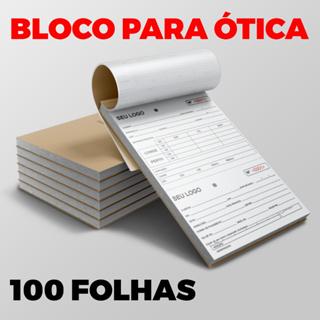Blocos Para Ótica, Optometrista, Optometria - Destacável 20x15cm tamanho A5 - 100 folhas em Oferta na Shopee