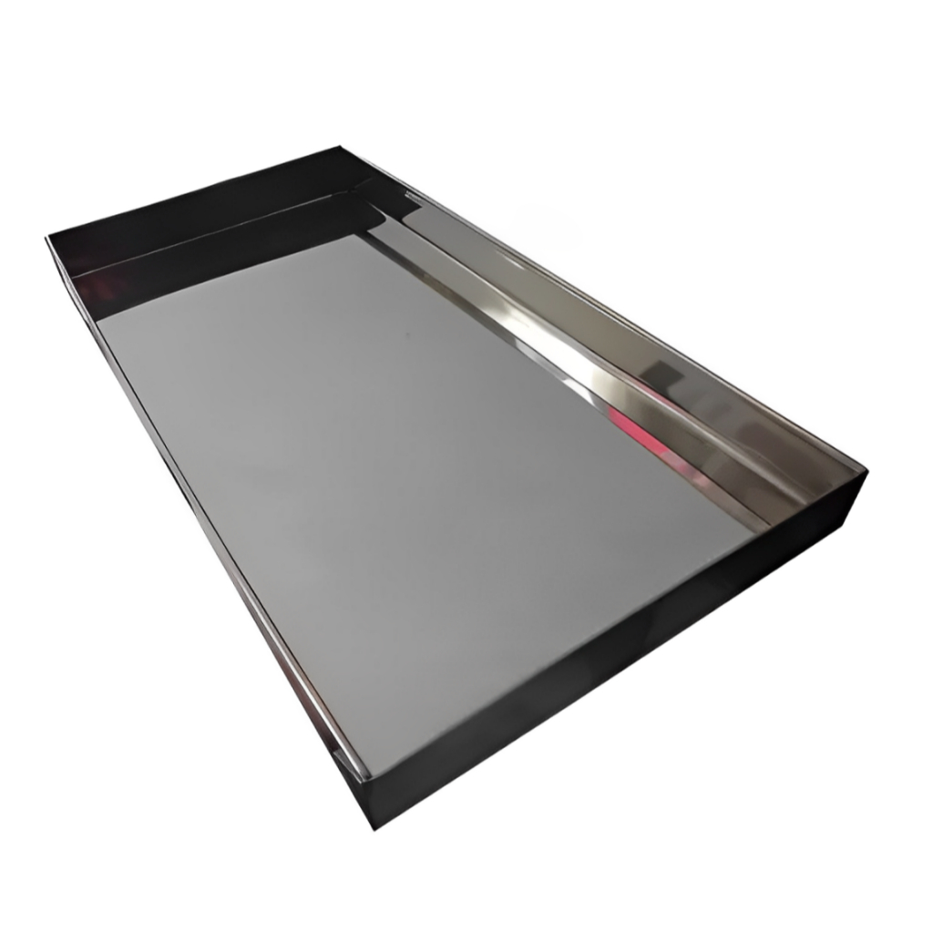Kit 10 Bandejas Inox Para Estufas De Salgados 26,5 x 13,5 cm