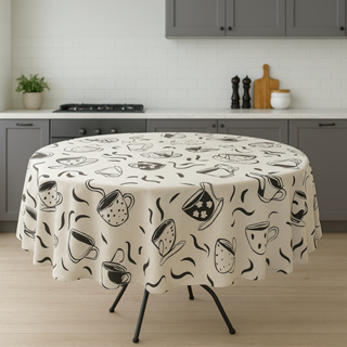 Linda Toalha de Mesa REDONDA Estampada Oxford De Alta Qualidade em Oferta na Shopee