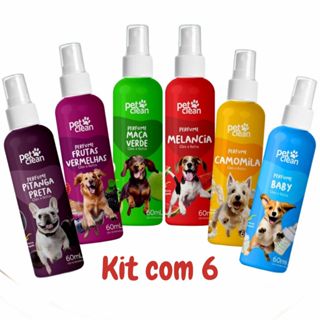 Pet Clean Kit 6 Perfumes 60ml cada Fragrâncias Diferentes para Cães e Gatos em Oferta na Shopee