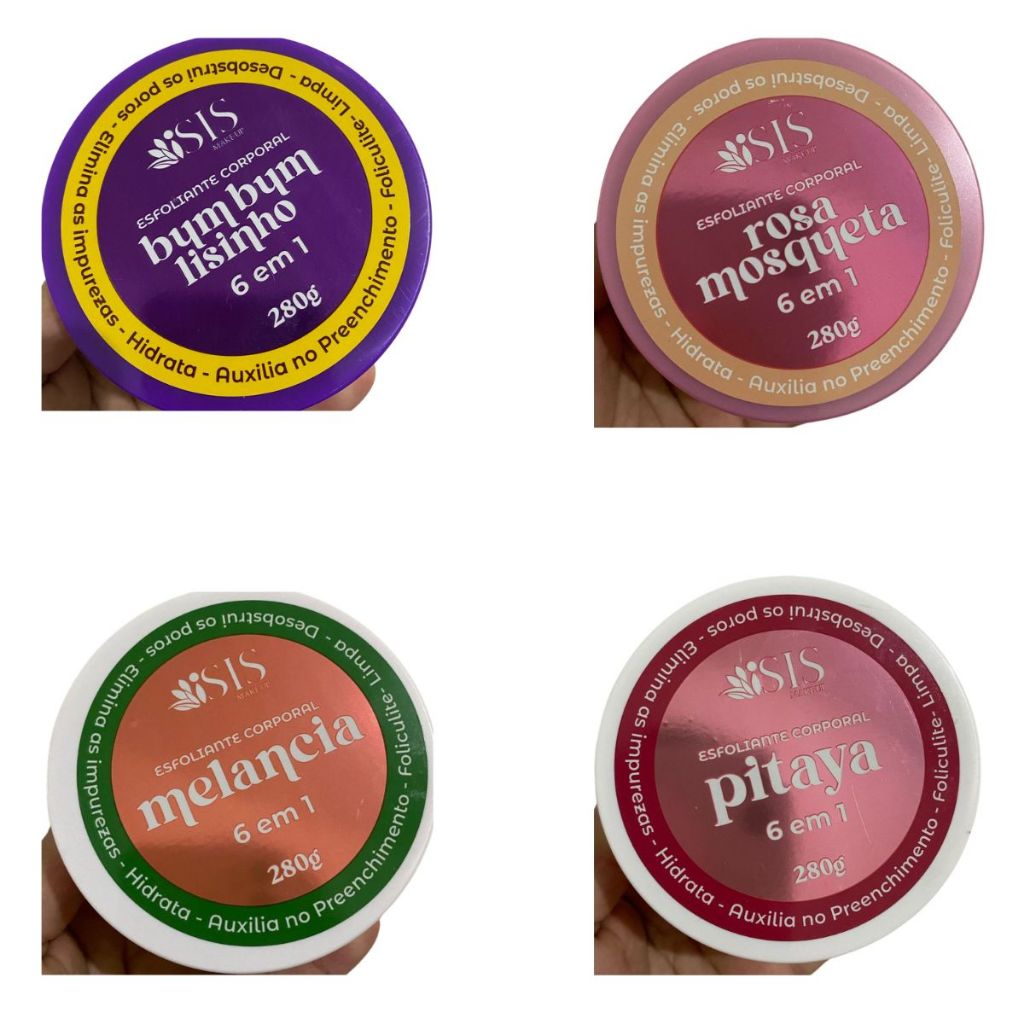 Esfoliante Corporal e Facial Isis 280g Pele Macia e Cheirosa Rosa Mosqueta, Pitaya, Melancia, Romã