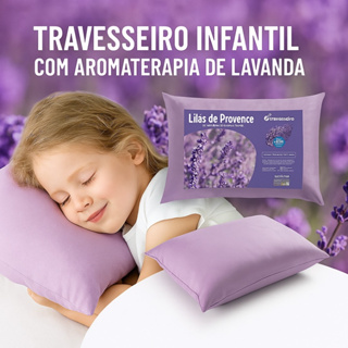 kit 2 Travesseiro Infantil com Aromaterapia de Lavanda 30x45cm  Antialérgico | Macio, Confortável em Oferta na Shopee
