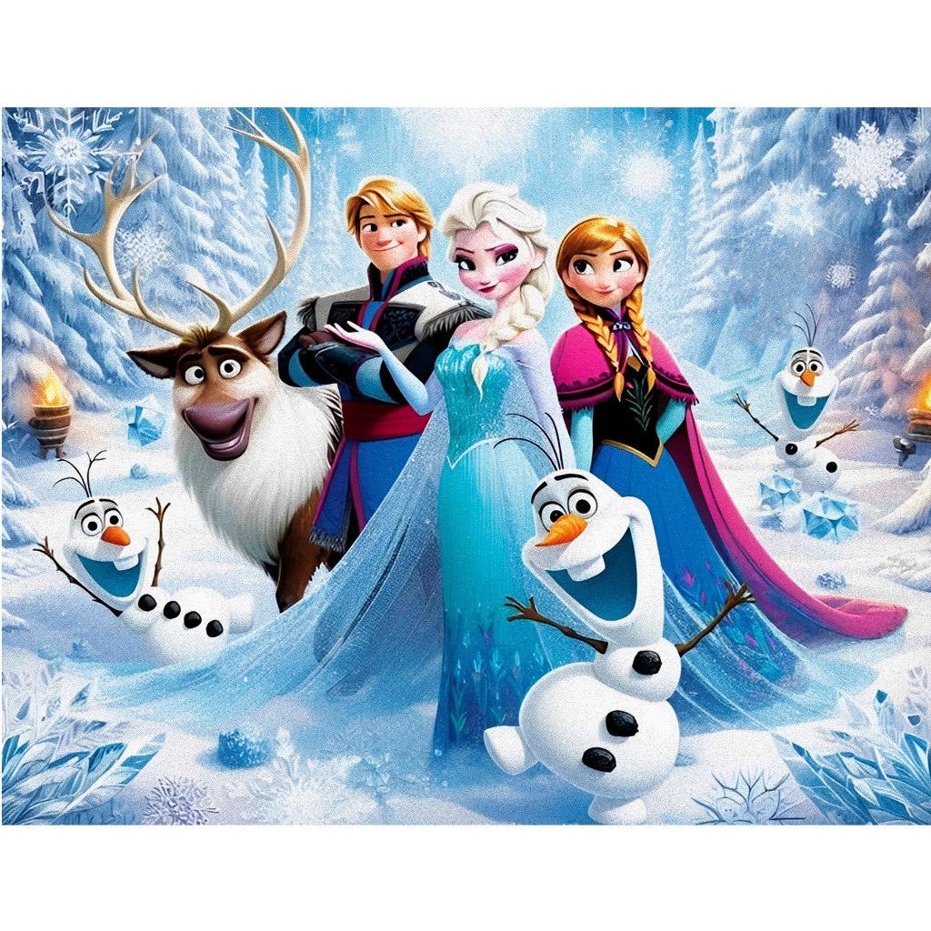 Painel retangular Frozen 01 em tecido sublimado e corte a laser