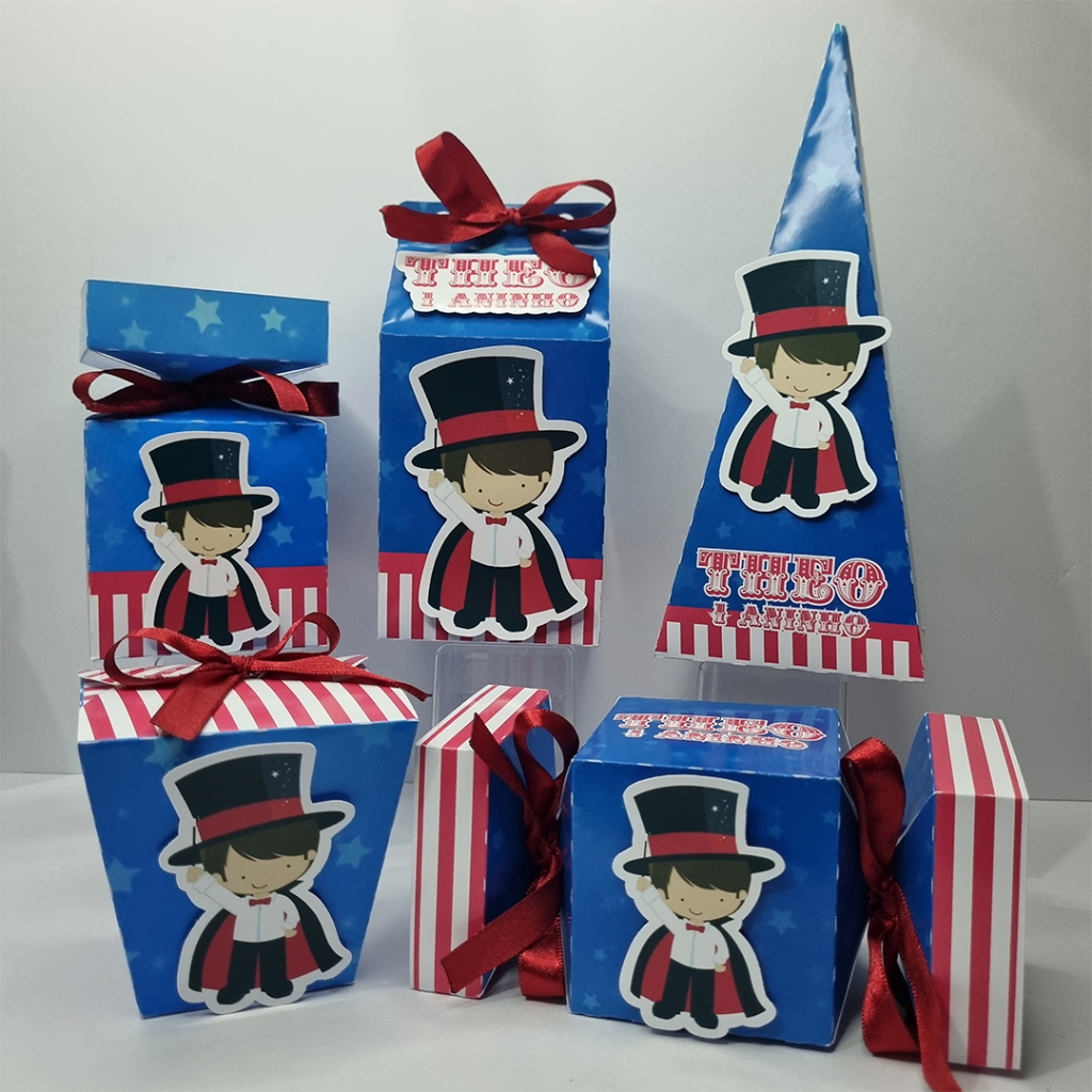 Kit Festa Circo Azul Personalizado | Papelaria Festa Infantil