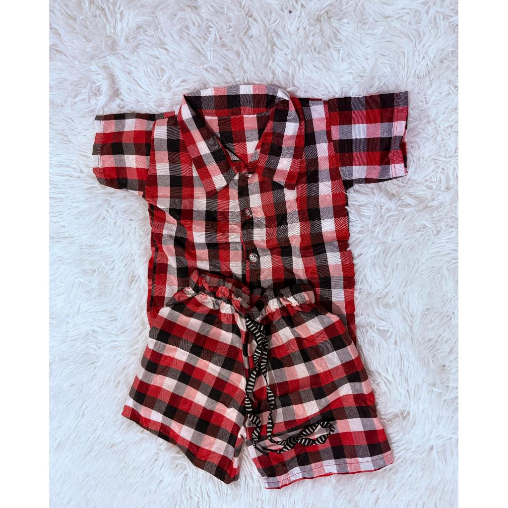 Conjunto xadrez mauricinho para bebe menino