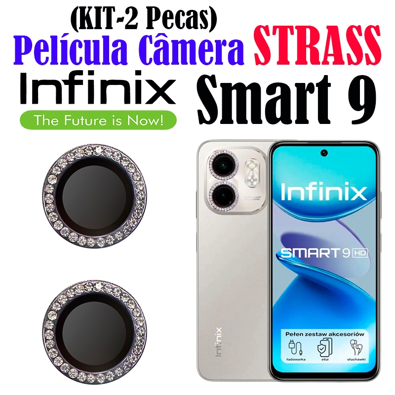 Kit (2 Pecass)Película Câmera STRASS Smart 9 Infinix Protetor Da Lente DIAMONTE em Oferta na Shopee