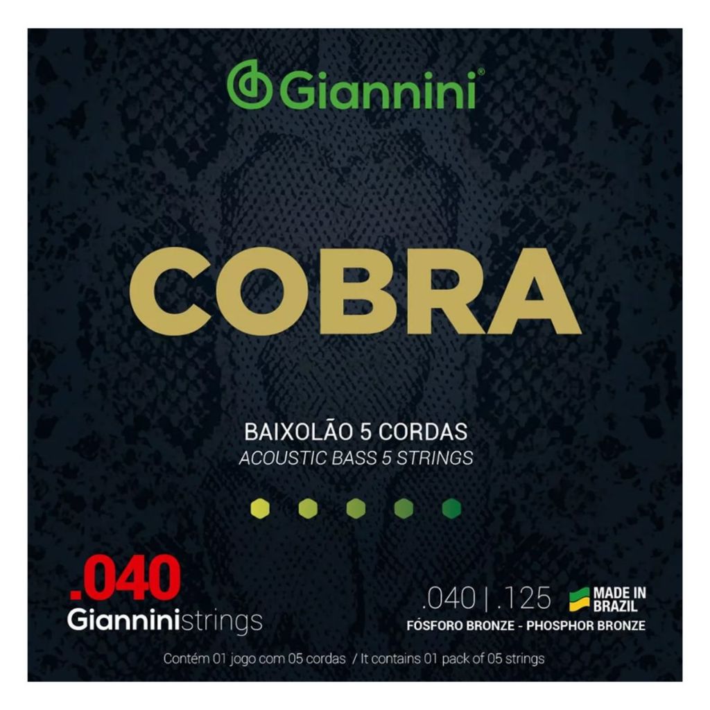 Encordoamento Giannini Cobra Baixolao Fosforo Bronze 040