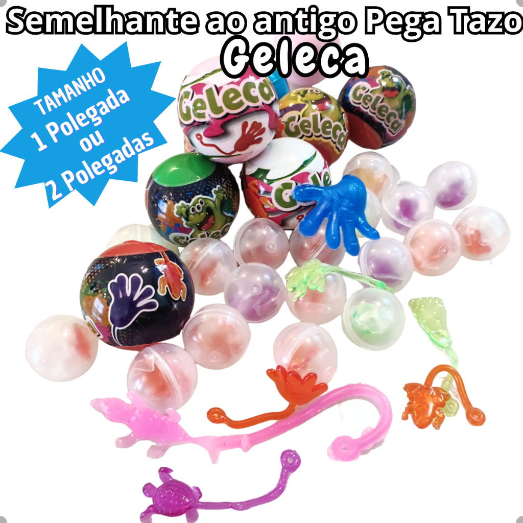 Geleca Pega Tazo Encapsulada. Kit Brinquedos e Para Lembrancinhas Brinde Aniversário Lembrancinha.