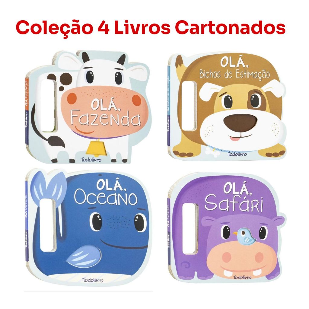 Kit Coleção 4 Livros Infantil - Livros Cartonados E Com Alça