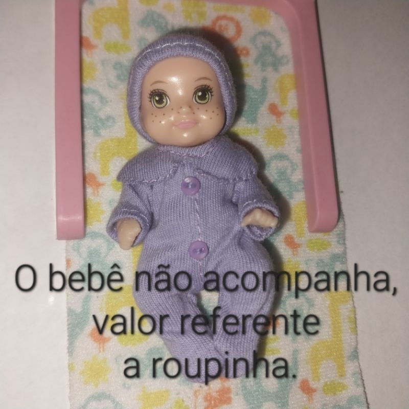 roupinha para bebê da barbie botões lilás (O BEBÊ NÃO ACOMPANHA VALOR REFERENTE A ROUPINHA)