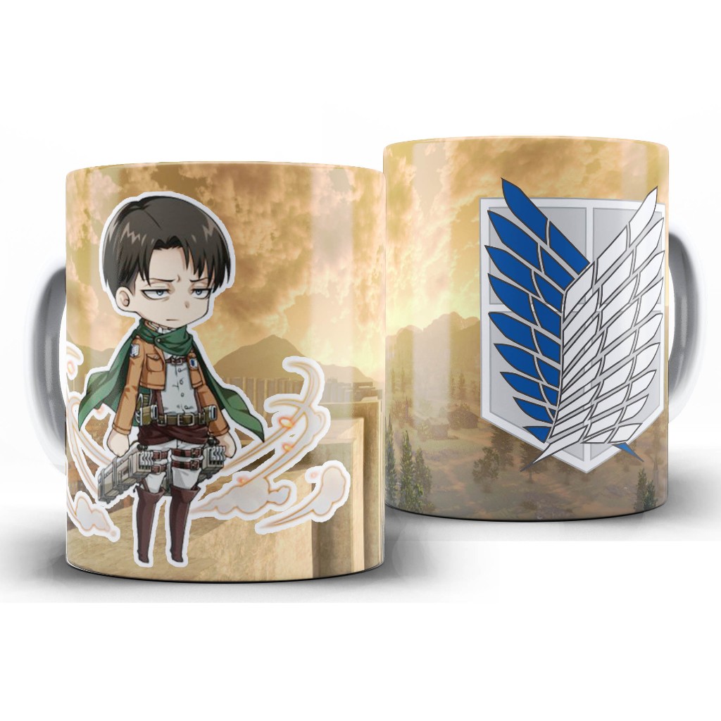 Caneca Attack on Titan Shingeki no Kyojin - Levi Ackerman em Oferta na Shopee