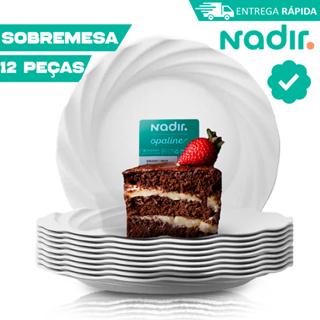 Jogo Conjunto 12 Pratos de Sobremesa Jasmim Duralex Vidro Branco Opaline Resistente 19cm Anti Risco em Oferta na Shopee