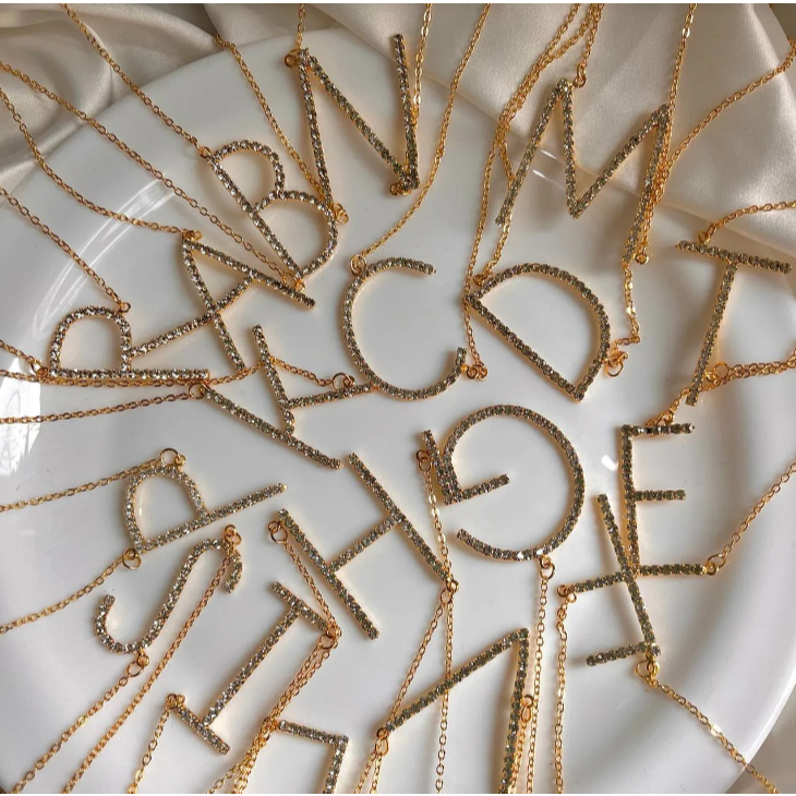 Moda Colar Com Pingente de Letra Inicial nome Feminino Cravejada Folheado Dourado E Prata em Oferta na Shopee