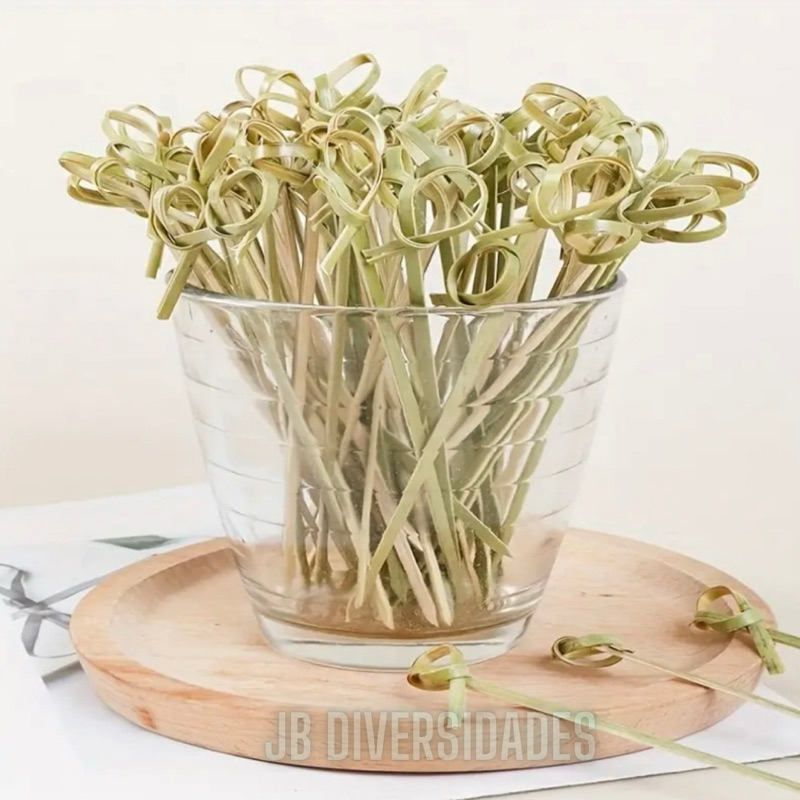 kit 200 palito de petisco Espeto De Bambu 9 cm Decorativo Nozinho Palito Lanches Petisco aperitivos