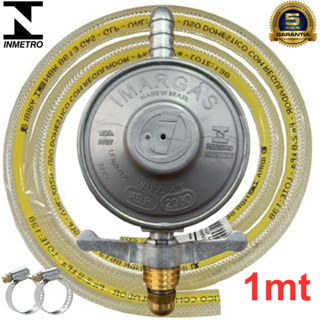 Kit Registro Regulador Gás de Cozinha para Botijão P13 Com Mangueira 1m e 2 Abraçadeiras em Oferta na Shopee
